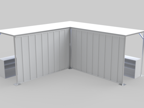 L-Shaped Outdoor Bar 5x5 Meters 3D Model