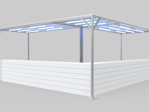 L-Shaped Outdoor Bar 5x5 Meters 3D Model