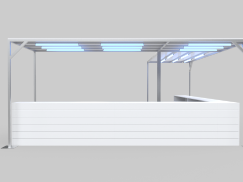 L-Shaped Outdoor Bar 5x5 Meters 3D Model