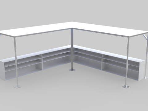 L-Shaped Outdoor Bar 5x5 Meters 3D Model