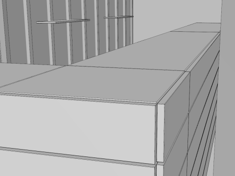 L-Shaped Outdoor Bar 5x5 Meters 3D Model