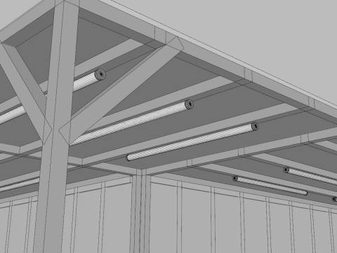 L-Shaped Outdoor Bar 5x5 Meters 3D Model