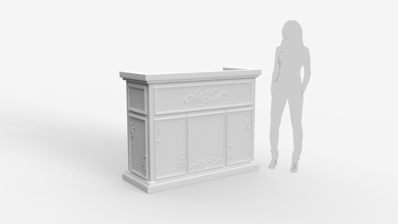 Luxury Reception Counter Desk 1 3D Модель .c4d .max .obj .3ds .fbx .stl .blend