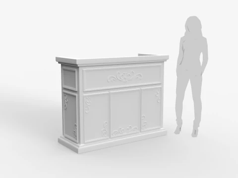 Luxury Reception Counter Desk 1 3D Model