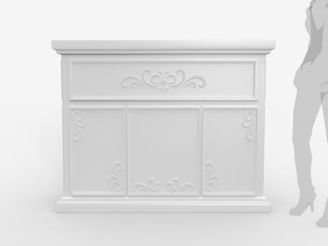 Luxury Reception Counter Desk 1 3D Модель