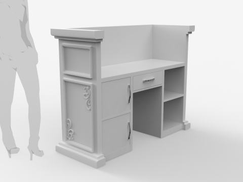Luxury Reception Counter Desk 1 3D Модель