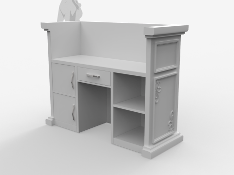 Luxury Reception Counter Desk 1 3D Модель