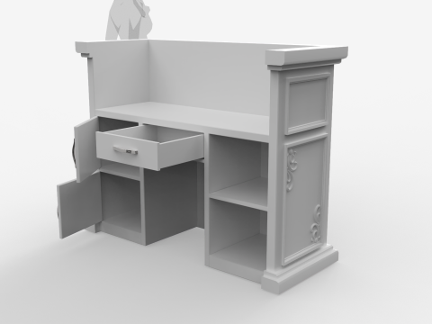 Luxury Reception Counter Desk 1 3D Модель