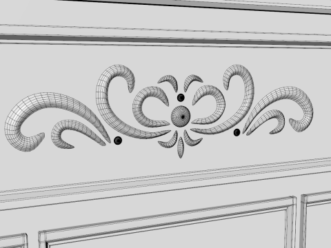 Luxury Reception Counter Desk 1 3D Модель