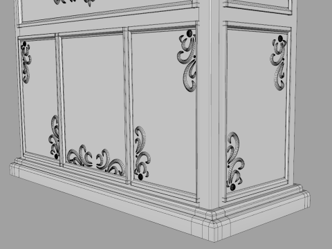 Luxury Reception Counter Desk 1 3D Модель