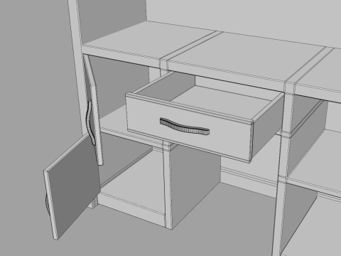 Luxury Reception Counter Desk 1 3D Модель