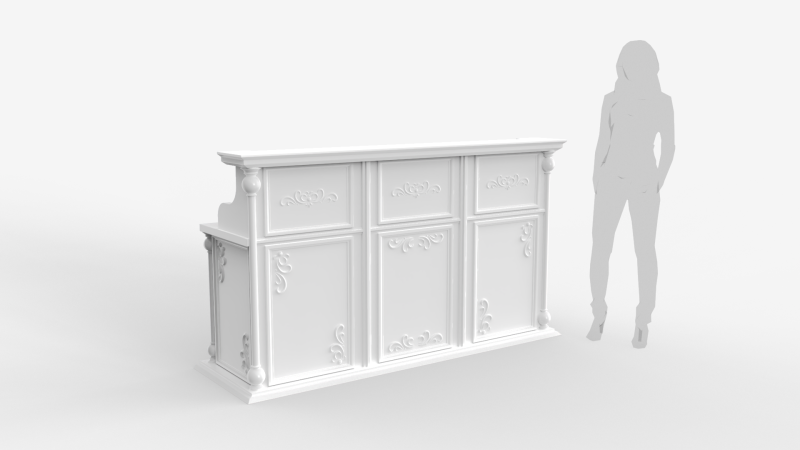 Luxury Reception Counter Desk 2 3Dモデル .c4d .max .obj .3ds .fbx .stl .blend