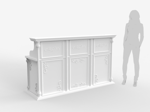 Luxury Reception Counter Desk 2 Modello 3D
