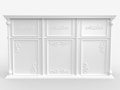 Luxury Reception Counter Desk 2 3Dモデル