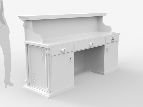 Luxury Reception Counter Desk 2 3Dモデル