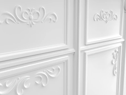 Luxury Reception Counter Desk 2 3D Model