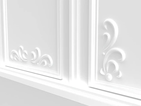 Luxury Reception Counter Desk 2 3D Model