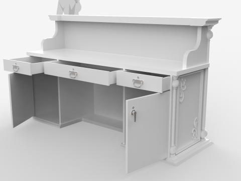 Luxury Reception Counter Desk 2 3Dモデル