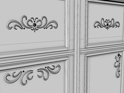 Luxury Reception Counter Desk 2 3D Model