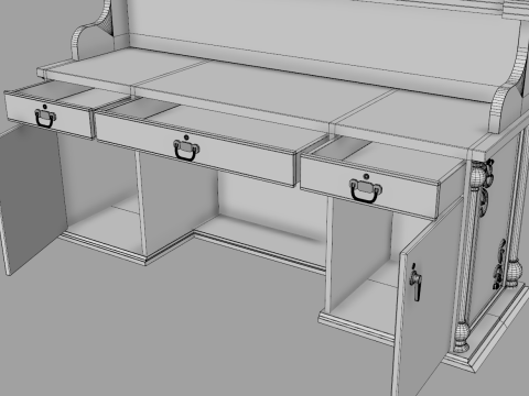 Luxury Reception Counter Desk 2 3Dモデル