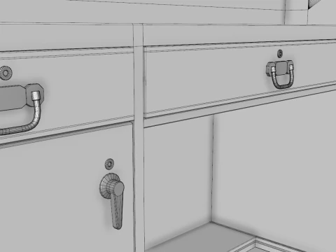 Luxury Reception Counter Desk 2 3D Model