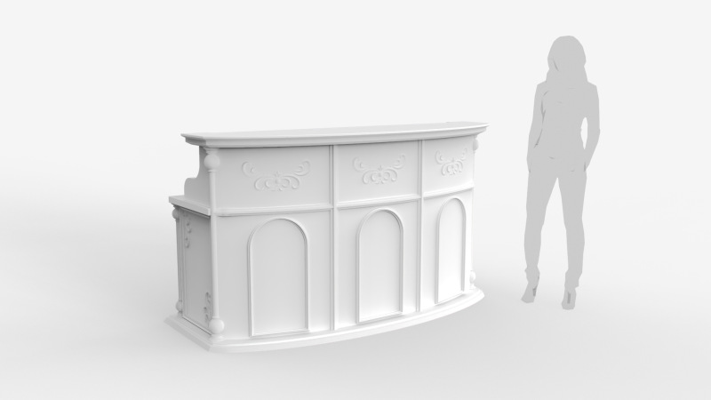 Luxury Reception Counter Desk 3 Modelo 3D .c4d .max .obj .3ds .fbx .stl .blend