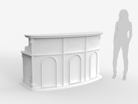 Luxury Reception Counter Desk 3 Modello 3D