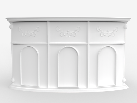 Luxury Reception Counter Desk 3 Modelo 3D