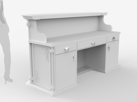 Luxury Reception Counter Desk 3 Modelo 3D