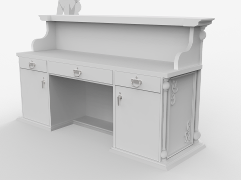 Luxury Reception Counter Desk 3 Modelo 3D