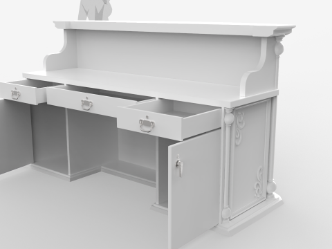 Luxury Reception Counter Desk 3 Modelo 3D
