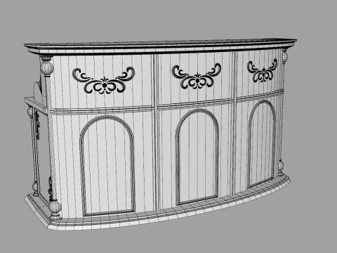 Luxury Reception Counter Desk 3 Modelo 3D