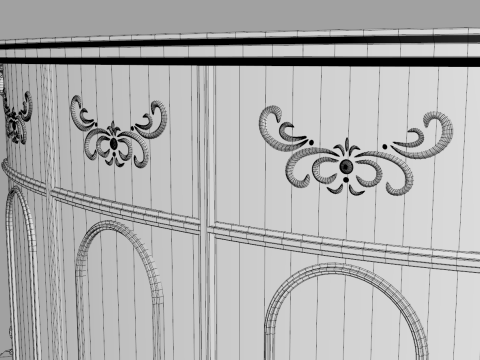 Luxury Reception Counter Desk 3 Modelo 3D