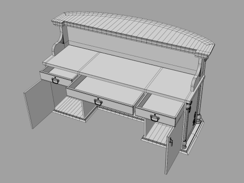 Luxury Reception Counter Desk 3 Modelo 3D