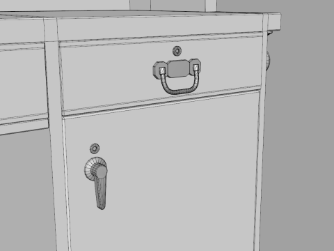 Luxury Reception Counter Desk 3 Modelo 3D