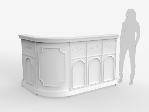 Luxury Reception Counter Desk 4 Modello 3D