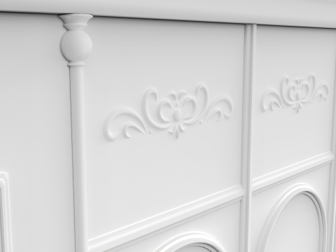 Luxury Reception Counter Desk 4 Model 3D