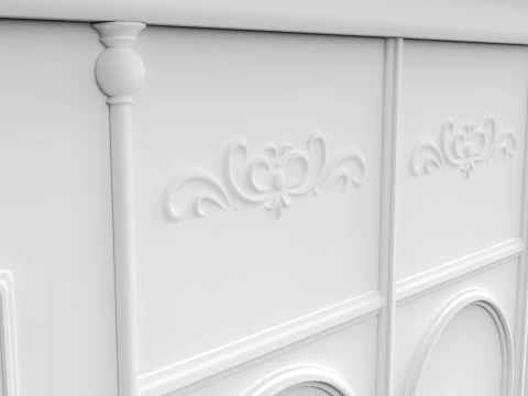Luxury Reception Counter Desk 4 3D Model
