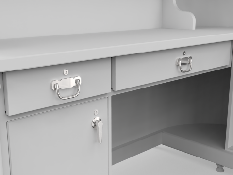 Luxury Reception Counter Desk 4 Model 3D