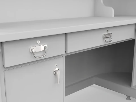 Luxury Reception Counter Desk 4 3D Model
