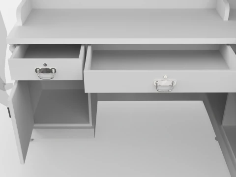 Luxury Reception Counter Desk 4 3D Model