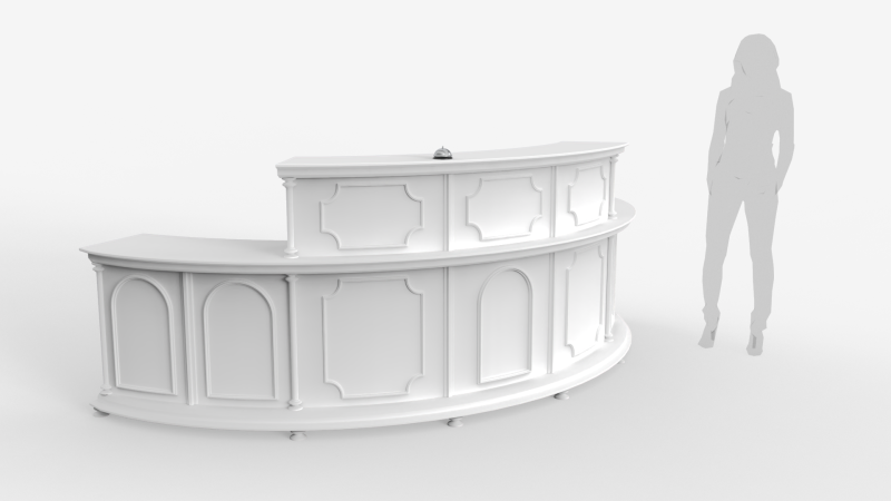 Luxury Reception Counter Desk 5 3D Model .c4d .max .obj .3ds .fbx .stl .blend