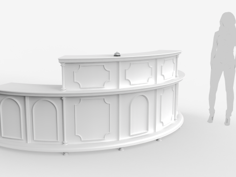 Luxury Reception Counter Desk 5 Modello 3D