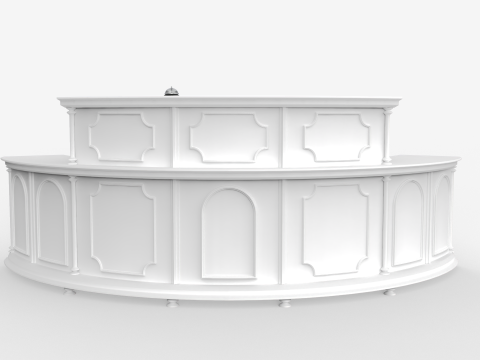 Luxury Reception Counter Desk 5 3D Model