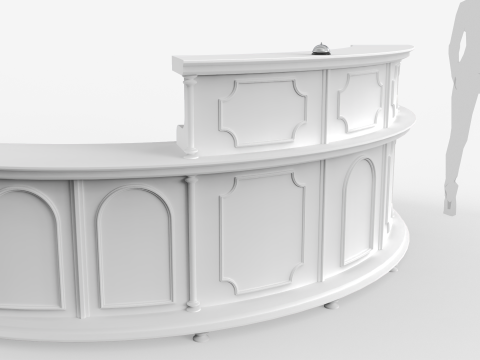 Luxury Reception Counter Desk 5 3D Model