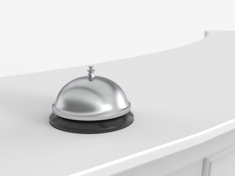 Luxury Reception Counter Desk 5 3D Model