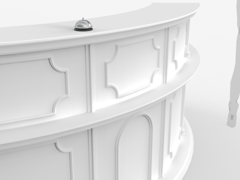 Luxury Reception Counter Desk 5 3D Model