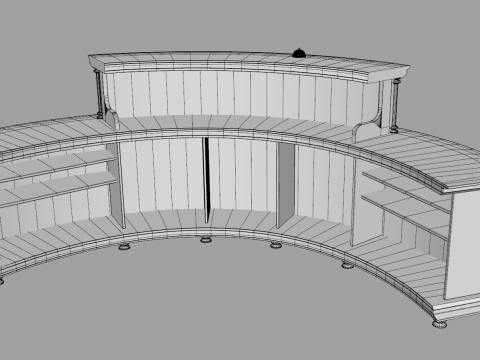 Luxury Reception Counter Desk 5 3D Model