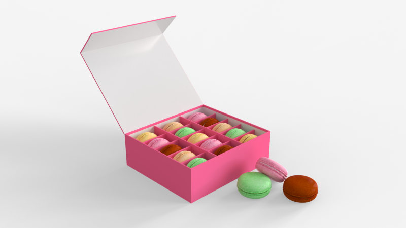 Macarons in a Box 3Dモデル .c4d .max .obj .3ds .fbx .stl .blend 