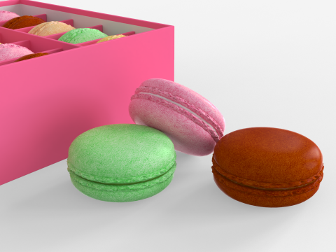 Macarons in a Box 3Dモデル